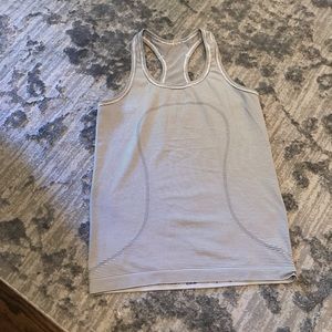 Black and White Striped Lululemon Tank